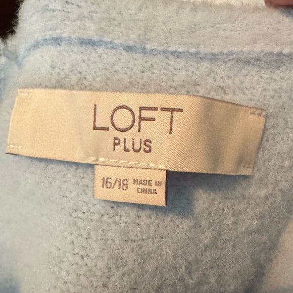 Loft Plus Size 16/18 Cashmere-like Button Down Cardigan Sweater Light Blue - Picture 6 of 10